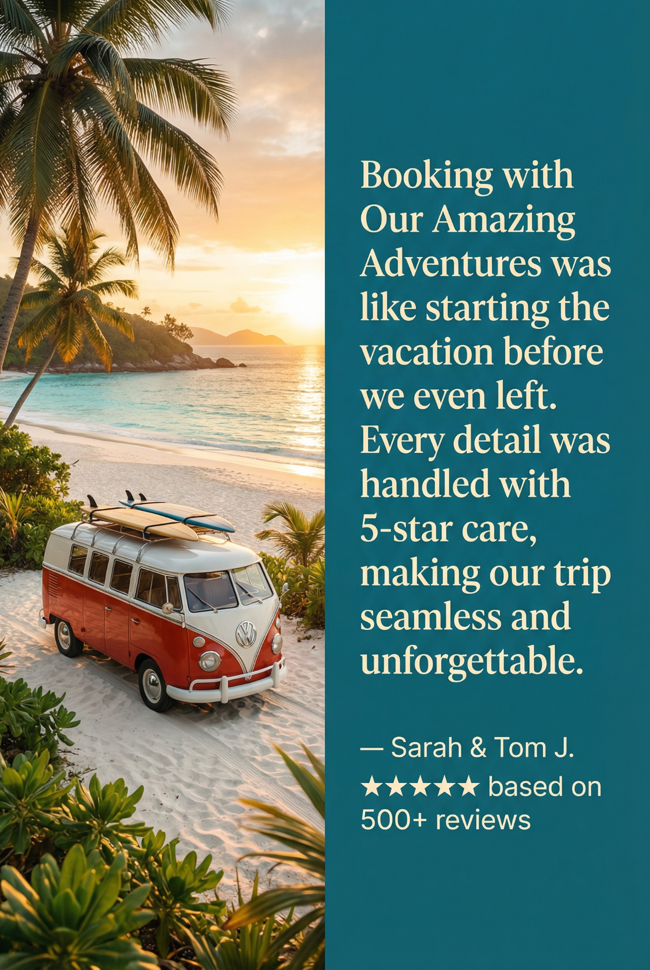 Customer testimonial — Booking with Our Amazing Adventures was like starting the vacation before we even left